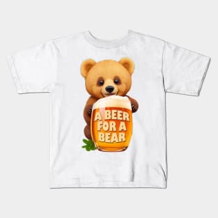 Cute Bear Cub and Beer Mug Kids T-Shirt